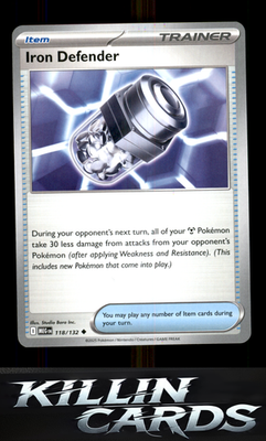 Iron Defender 118/132 Pokemon Uncommon ME01: Mega Evolution Card NM