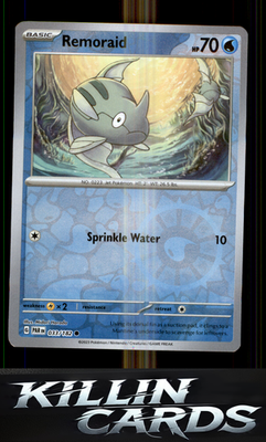 Reverse Holofoil Remoraid 033/182 Pokemon Common SV04: Paradox Rift Card NM