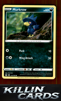 Murkrow 114/196 Pokemon Common SWSH11: Lost Origin Card NM