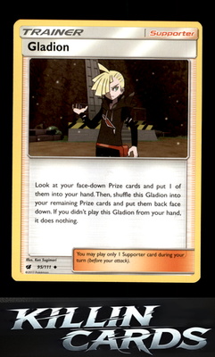 Gladion 95/111 Pokemon Uncommon SM - Crimson Invasion Card NM