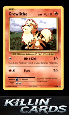Growlithe 17/108 Pokemon Common XY - Evolutions Card NM