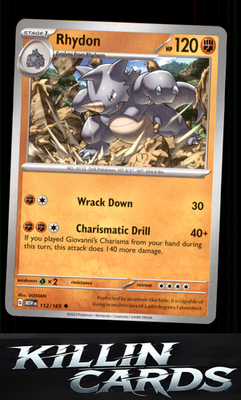 Rhydon 112/165 Pokemon Uncommon SV: Scarlet & Violet 151 Card NM
