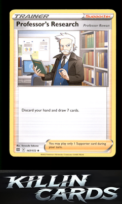Professor's Research 147/172 Pokemon Holo Rare SWSH09: Brilliant Stars Card NM