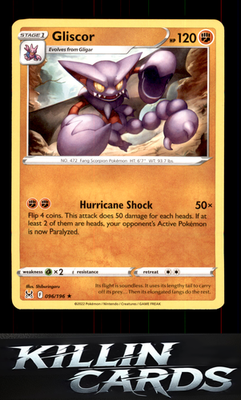 Gliscor 096/196 Pokemon Rare SWSH11: Lost Origin Card NM