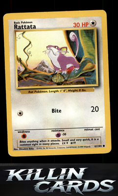 Rattata 061/102 Pokemon Common Base Set Card LP