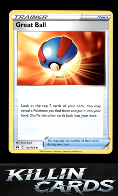 Great Ball 132/159 Pokemon Uncommon SWSH: Crown Zenith Card NM