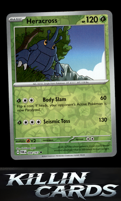 Reverse Holofoil Heracross 008/167 Pokemon Uncommon SV06: Twilight Masquerade Ca