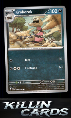 Krokorok 065/094 Pokemon Common ME02: Phantasmal Flames Card NM