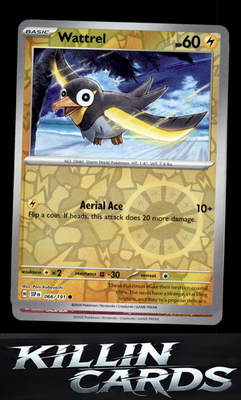 Reverse Holofoil Wattrel 066/191 Pokemon Common SV08: Surging Sparks Card NM