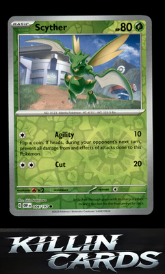 Reverse Holofoil Scyther 004/197 Pokemon Common SV03: Obsidian Flames Card NM