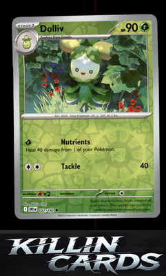 Reverse Holofoil Dolliv 022/182 Pokemon Common SV10: Destined Rivals Card NM