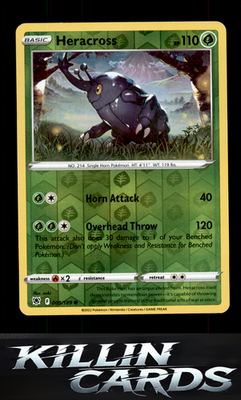 Reverse Holofoil Heracross 008/189 Pokemon Common SWSH10: Astral Radiance Card N
