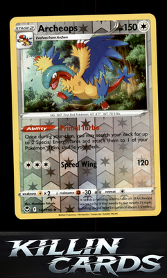 Reverse Holofoil Archeops 147/195 Pokemon Holo Rare SWSH12: Silver Tempest Card
