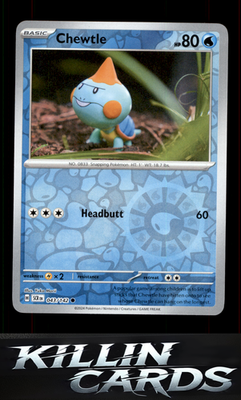 Reverse Holofoil Chewtle 043/142 Pokemon Common SV07: Stellar Crown Card NM