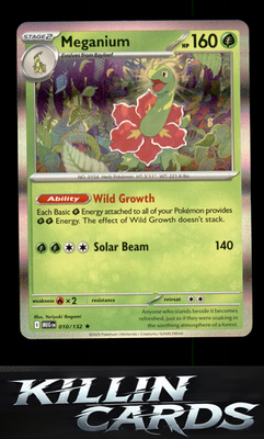 Meganium 010/132 Pokemon Rare ME01: Mega Evolution Card NM
