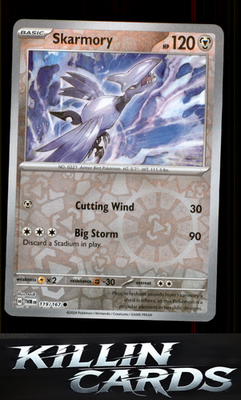 Reverse Holofoil Skarmory 119/167 Pokemon Common SV06: Twilight Masquerade Card