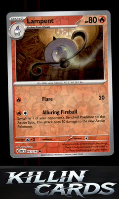Reverse Holofoil Lampent 037/197 Pokemon Common SV03: Obsidian Flames Card NM