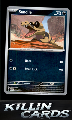 Reverse Holofoil Sandile 064/094 Pokemon Common ME02: Phantasmal Flames Card NM