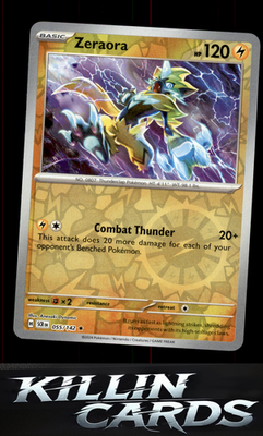 Reverse Holofoil Zeraora - 055/142 055/142 Pokemon Rare SV07: Stellar Crown Card