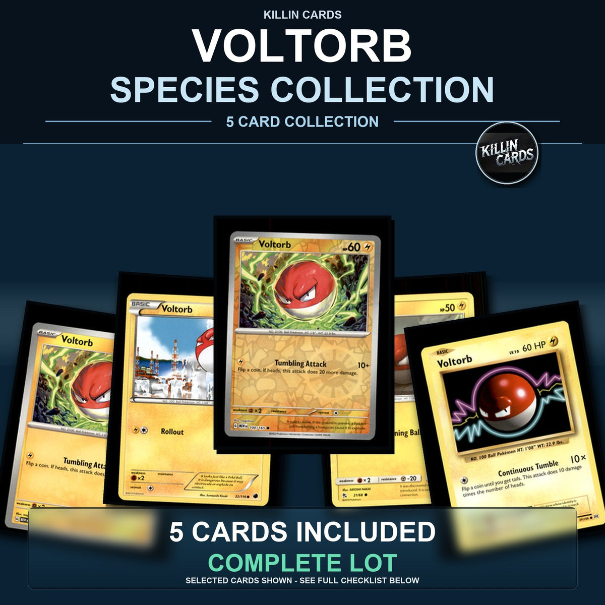 Pokemon TCG Voltorb Species Collection 5 Different Cards