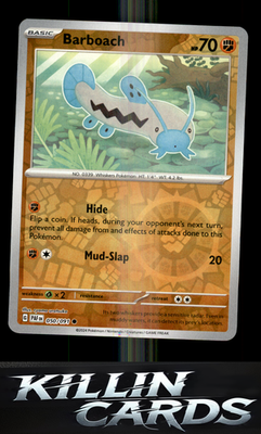 Reverse Holofoil Barboach 050/091 Pokemon Common SV: Paldean Fates Card NM
