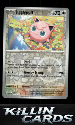 Reverse Holofoil Jigglypuff 039/165 Pokemon Common SV: Scarlet & Violet 151 Card