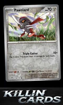 Reverse Holofoil Pawniard 148/197 Pokemon Common SV03: Obsidian Flames Card NM