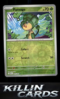 Reverse Holofoil Pansage 004/086 Pokemon Common SV: Black Bolt Card NM