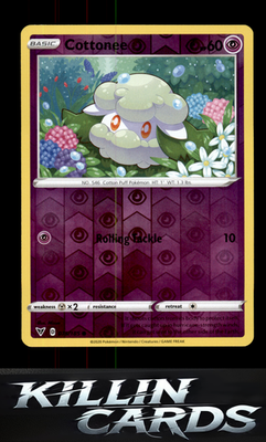 Reverse Holofoil Cottonee 075/185 Pokemon Common SWSH04: Vivid Voltage Card NM