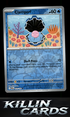 Reverse Holofoil Clamperl - 054/182 054/182 Pokemon Common SV10: Destined Rivals