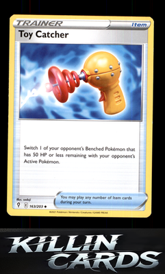 Toy Catcher 163/203 Pokemon Uncommon SWSH07: Evolving Skies Card NM