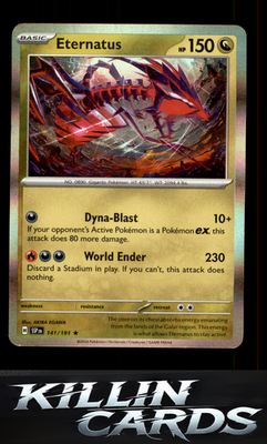 Eternatus 141/191 Pokemon Rare SV08: Surging Sparks Card NM
