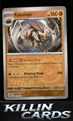 Reverse Holofoil Kabutops 141/165 Pokemon Rare SV: Scarlet & Violet 151 Card NM