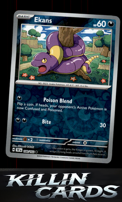 Reverse Holofoil Ekans 100/162 Pokemon Common SV05: Temporal Forces Card NM