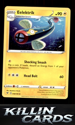 Eelektrik 058/185 Pokemon Uncommon SWSH04: Vivid Voltage Card NM
