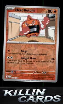 Reverse Holofoil Heat Rotom 043/182 Pokemon Common SV10: Destined Rivals Card NM