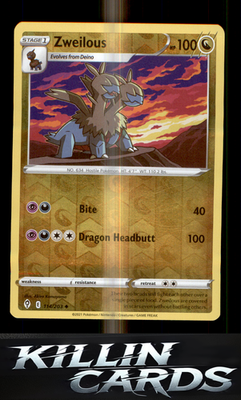 Reverse Holofoil Zweilous 114/203 Pokemon Uncommon SWSH07: Evolving Skies Card N
