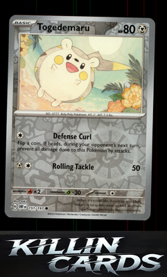 Reverse Holofoil Togedemaru 151/197 Pokemon Common SV03: Obsidian Flames Card NM