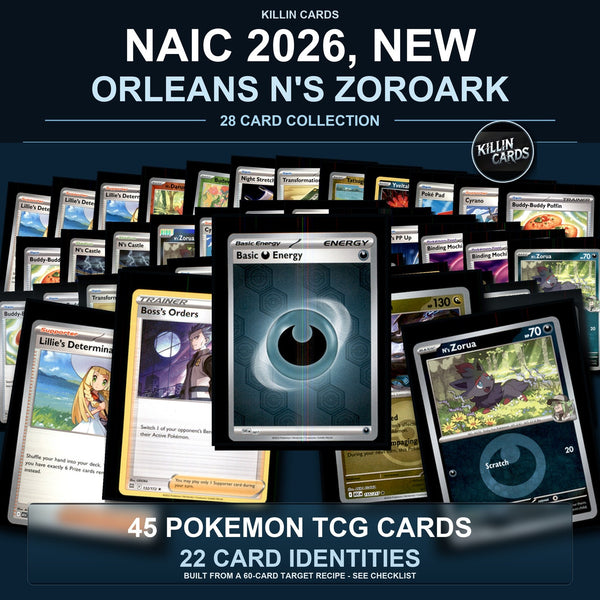 Partial Pokemon TCG NAIC 2026, New Orleans N's Zoroark Decklist 45 Cards Deck