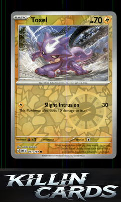 Reverse Holofoil Toxel 071/197 Pokemon Common SV03: Obsidian Flames Card NM