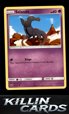 Salandit 46/111 Pokemon Common SM - Crimson Invasion Card LP
