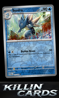 Reverse Holofoil Seadra 031/182 Pokemon Common SV04: Paradox Rift Card NM