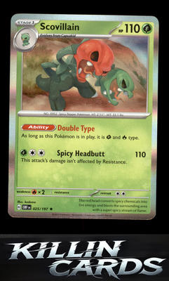 Scovillain 025/197 Pokemon Rare SV03: Obsidian Flames Card NM