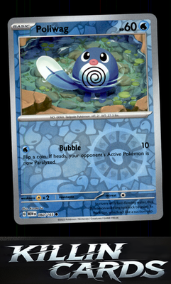 Reverse Holofoil Poliwag 060/165 Pokemon Common SV: Scarlet & Violet 151 Card NM