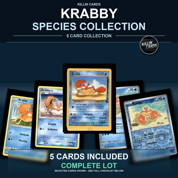 Pokemon TCG Krabby Species Collection 5 Different Cards