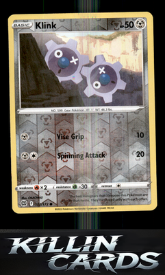 Reverse Holofoil Klink 102/172 Pokemon Common SWSH09: Brilliant Stars Card NM