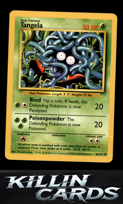 Tangela 066/102 Pokemon Common Base Set Card LP