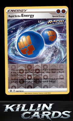 Reverse Holofoil Rapid Strike Energy 140/163 Pokemon Uncommon SWSH05: Battle Sty