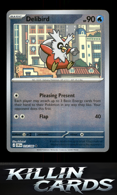 Reverse Holofoil Delibird 018/086 Pokemon Uncommon ME04: Chaos Rising Card NM