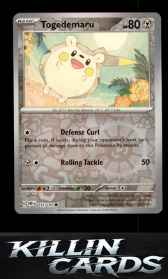 Reverse Holofoil Togedemaru 151/197 Pokemon Common SV03: Obsidian Flames Card NM